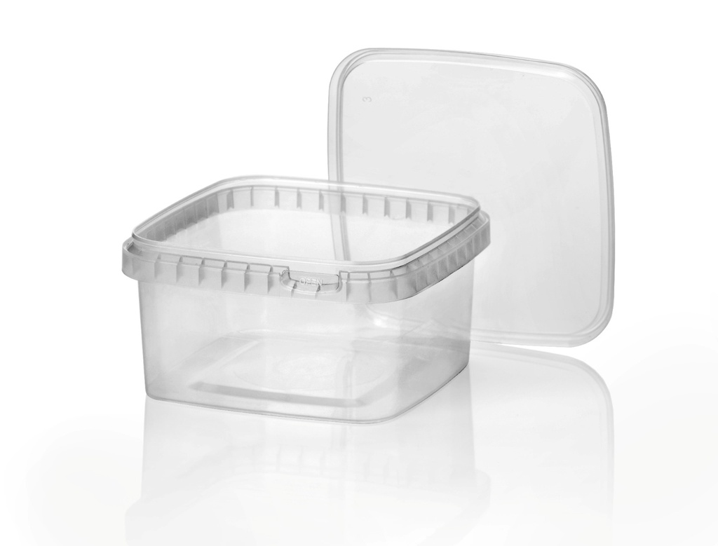 PP cup 550ML transparant incl deksel, 128x128, 220 stuks
