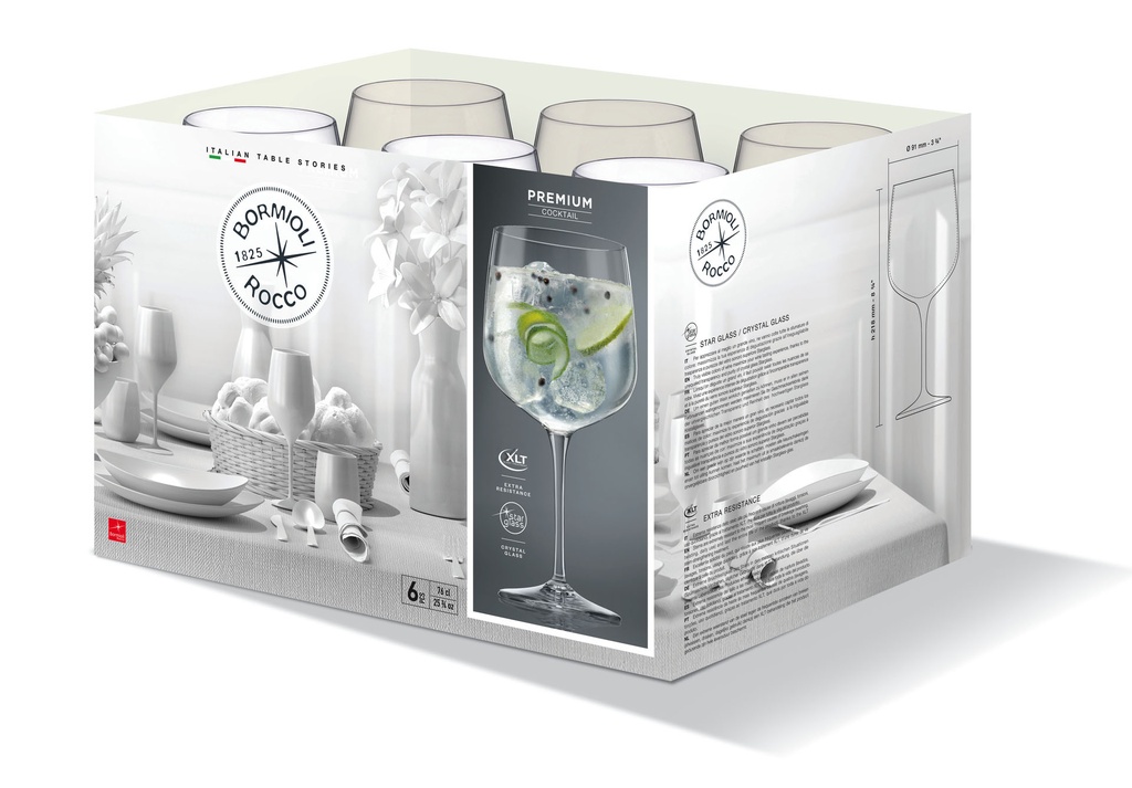 Premium Cocktailglas 76 cl (6 stuks)