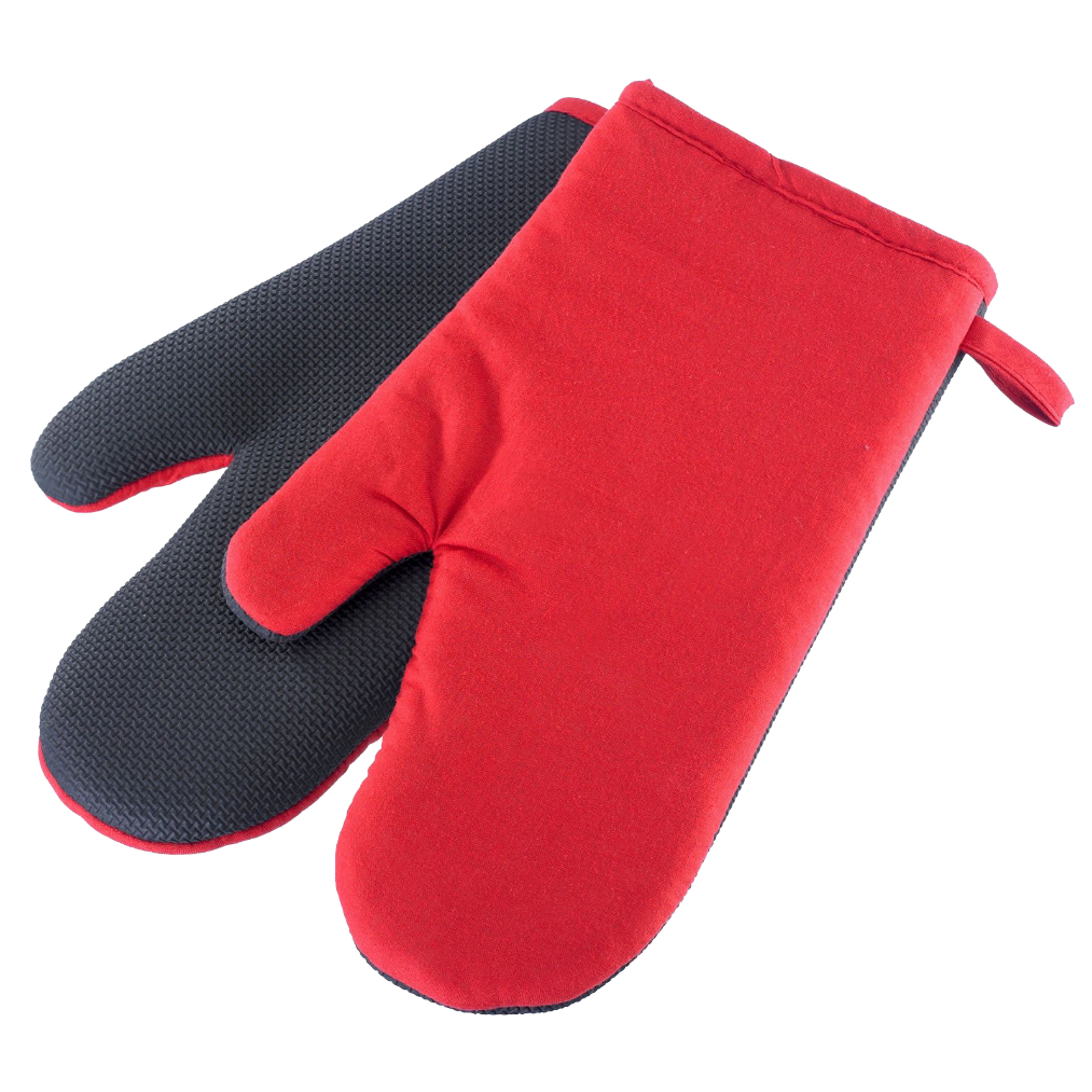 Ovenhandschoen Rood Zwart (2 stuks)