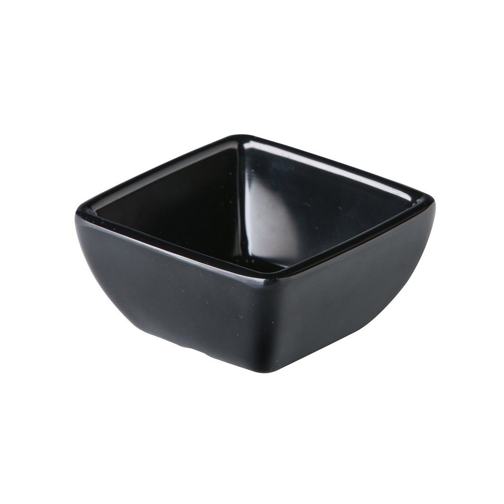 Curved square bowl black 6,3 x 6,3 x 3 cm (24 stuks)