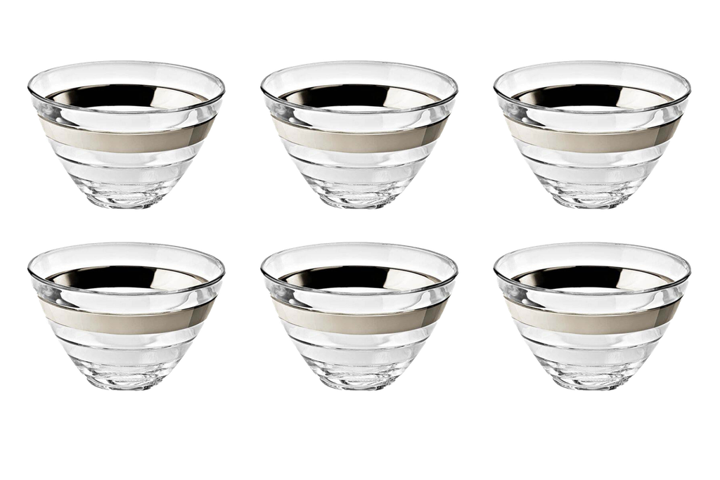 Schaal Conisch Baguette 14 cm Zilveren Rand (6 stuks)