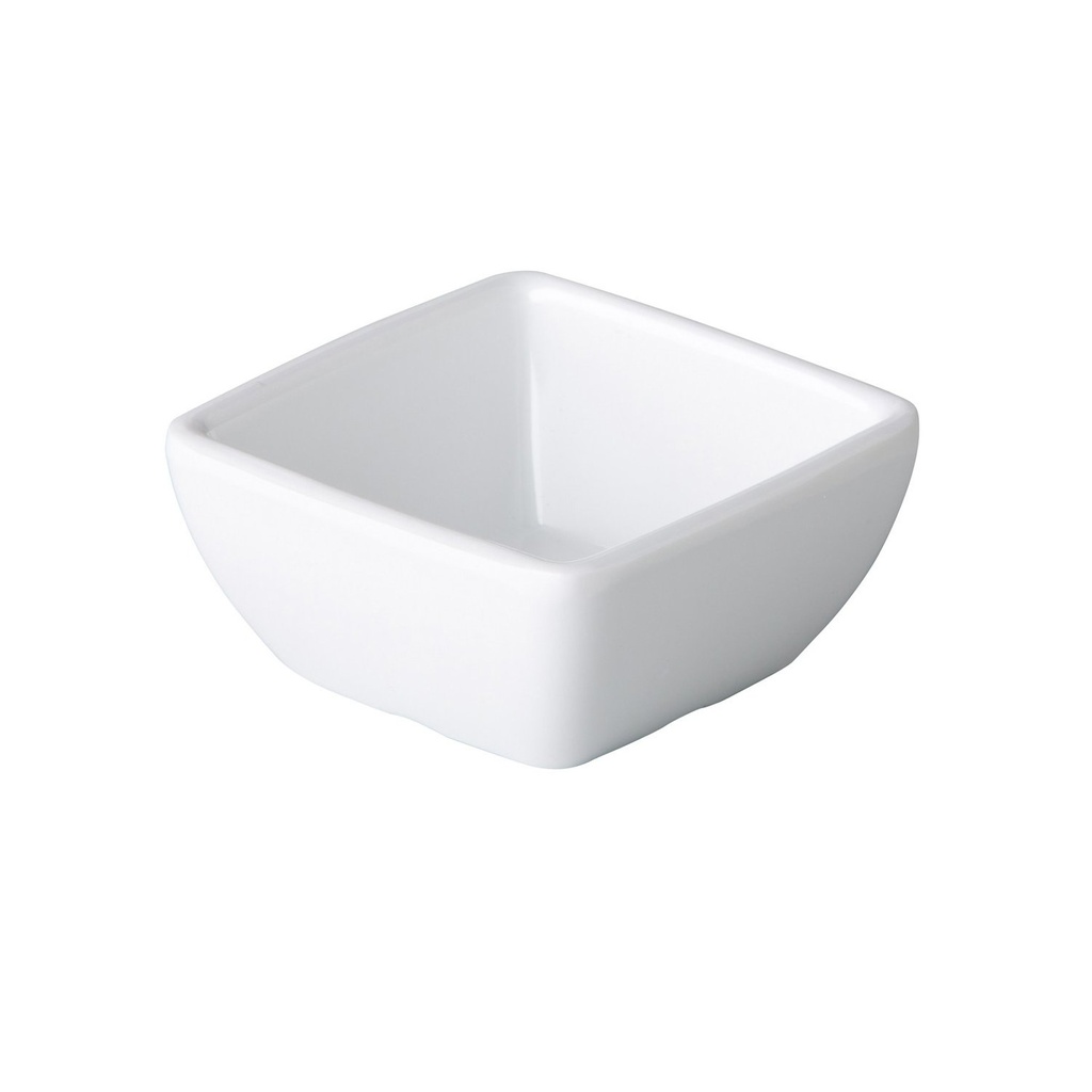Curved square bowl white 6,3 x 6,3 x 3 cm (24 stuks)