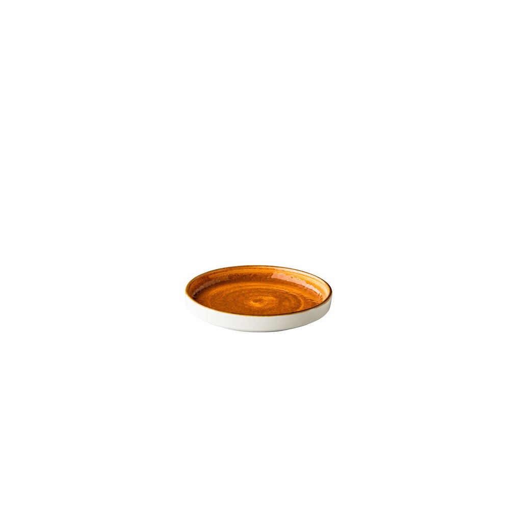 Jersey plate raised edge stackable orange 16,2 cm (6 stuks)
