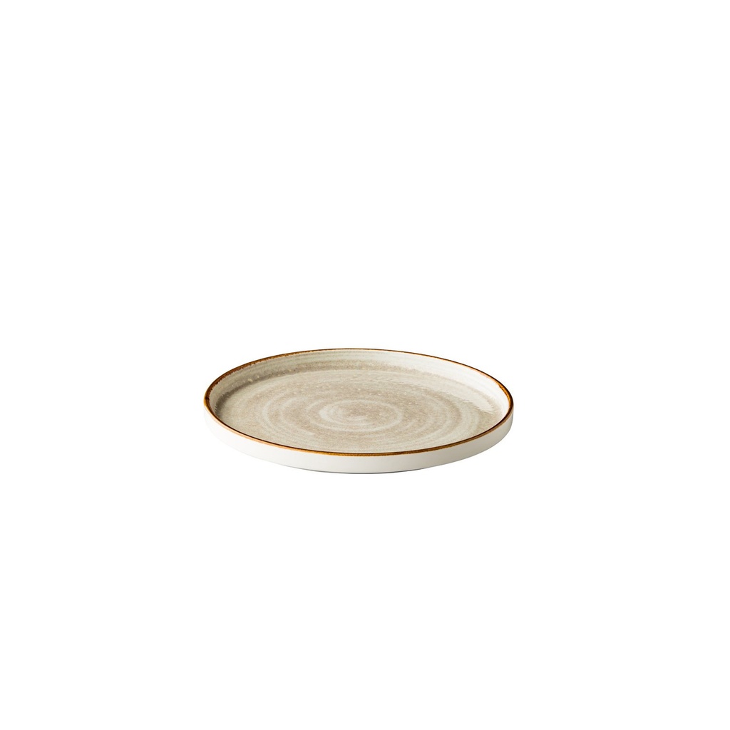 Jersey plate raised edge stackable grey 25,4 cm (6 stuks)