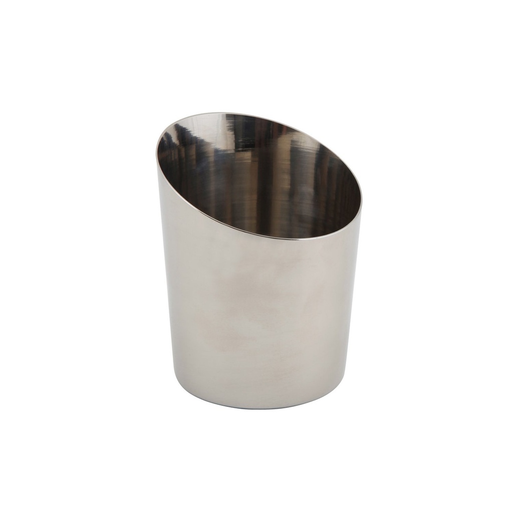 Stainless Steel serving cup plain angled 9,5 cm (12 stuks)