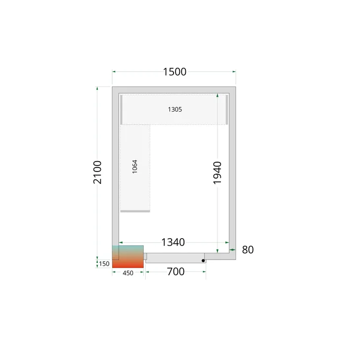 Tefcold - Koelruimtepanelen 80 mm CR 150x210x220
