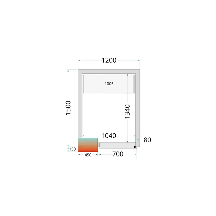Tefcold - Koelruimtepanelen 80 mm CR 120x150x212 NF