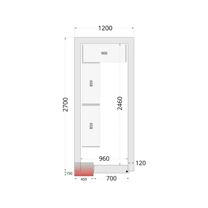 Tefcold - Koelruimtepanelen 120 mm CR 120x270x220