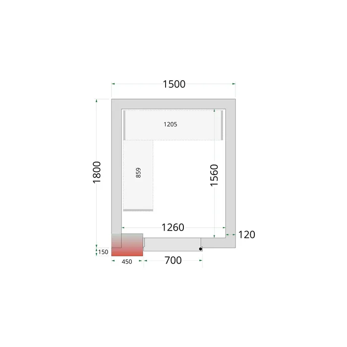 Tefcold - Koelruimtepanelen 120 mm CR 150x180x220