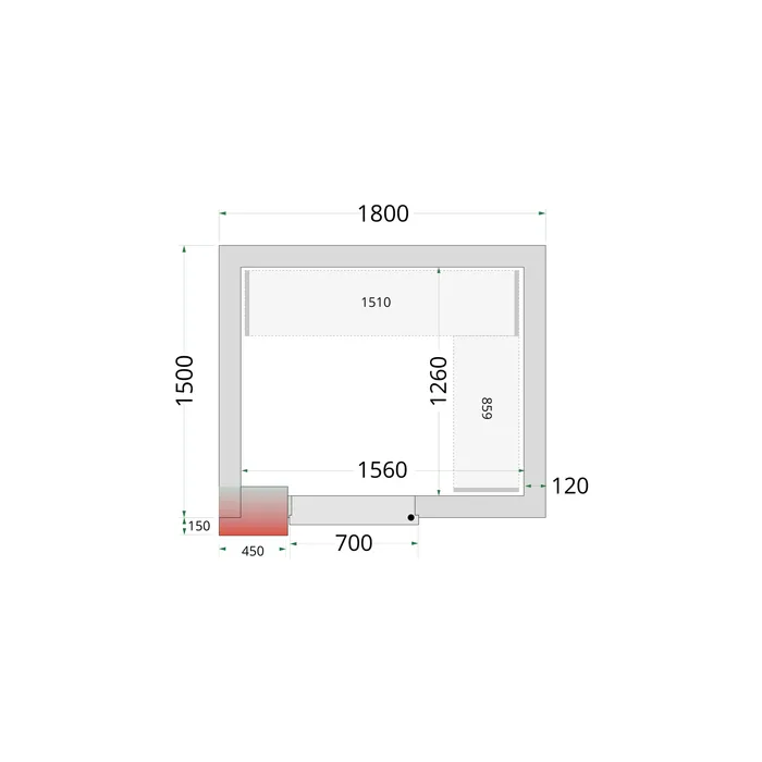Tefcold - Koelruimtepanelen 120 mm CR 180x150x220
