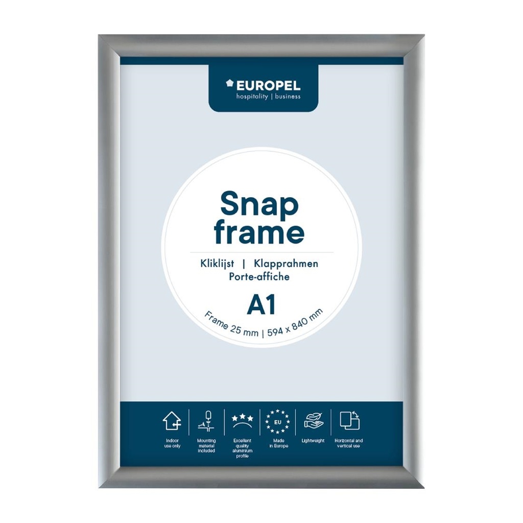 Europel - Snap Frame A1 25 mm Zilver