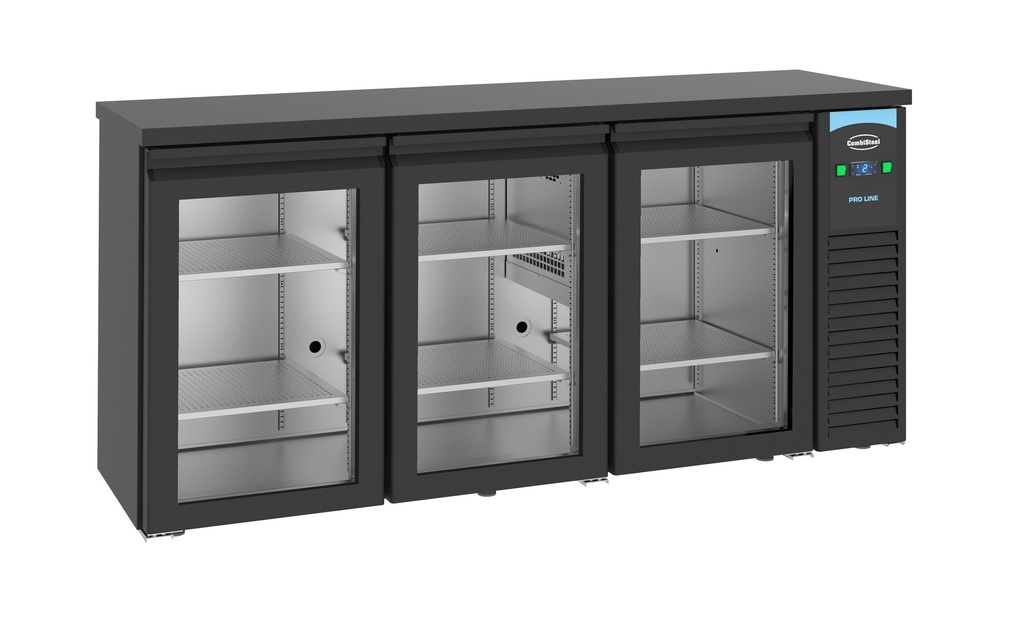 Combisteel Barkoeler Zwart 3 Glasdeuren