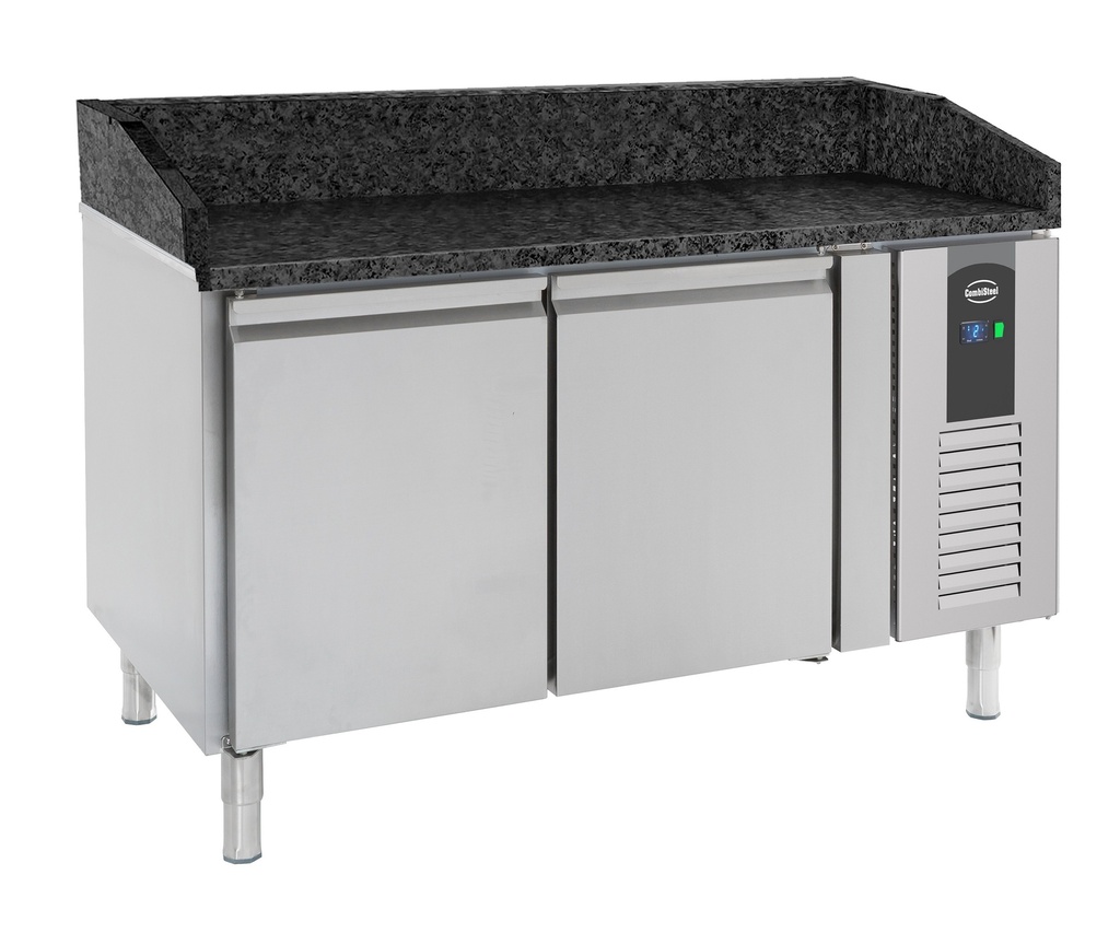 Combisteel - Pizzawerkbank 2 deuren met zwart granieten werkblad