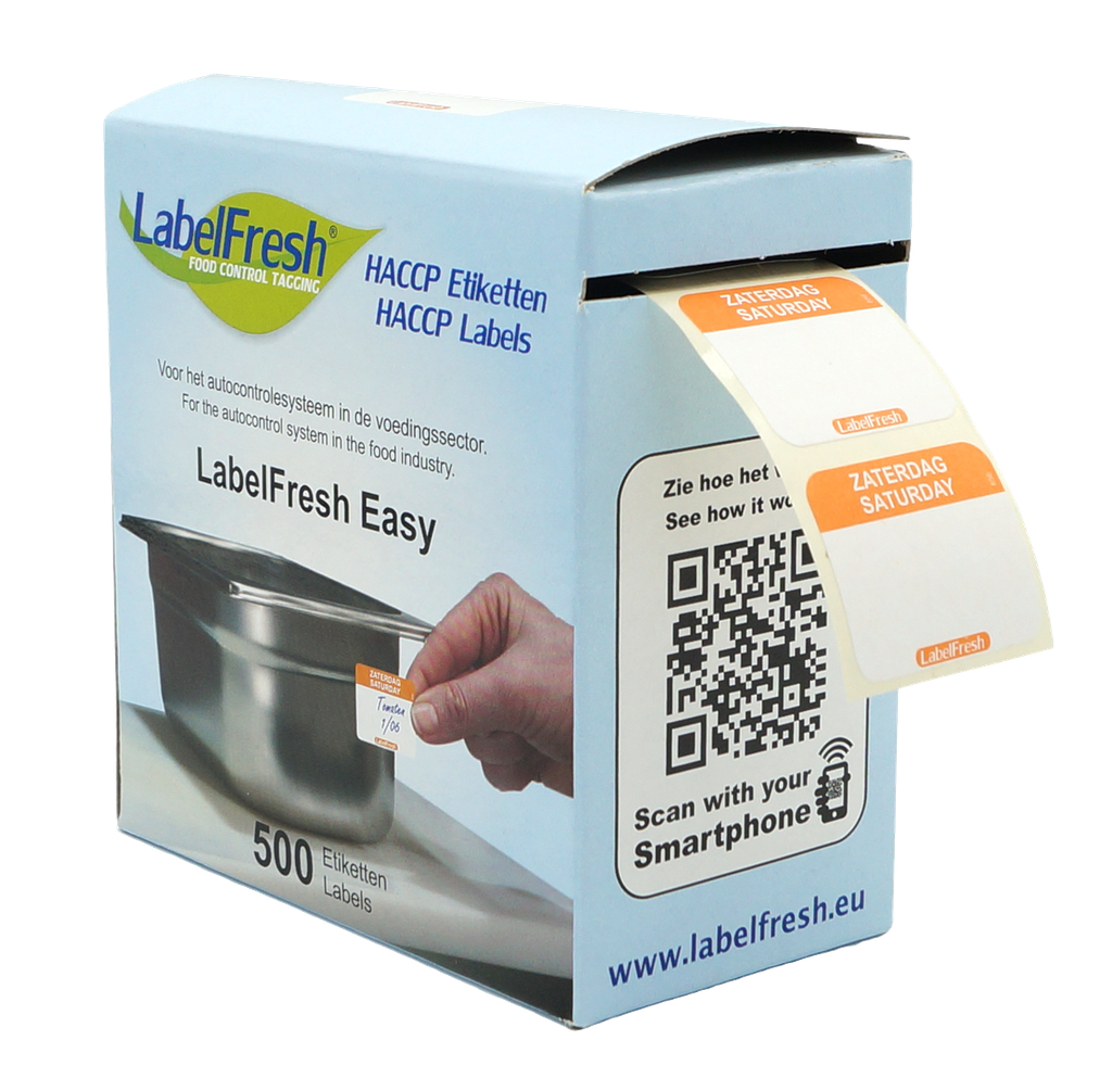 LabelFresh - Easy etiket Zaterdag (30 x 25 mm, 500 stuks)