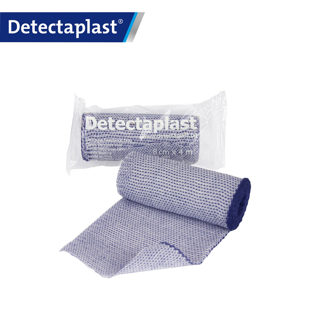 Detectaplast - Detecteerbaar elastisch windsel Super Stretch blauw (8 cm x 4 m)