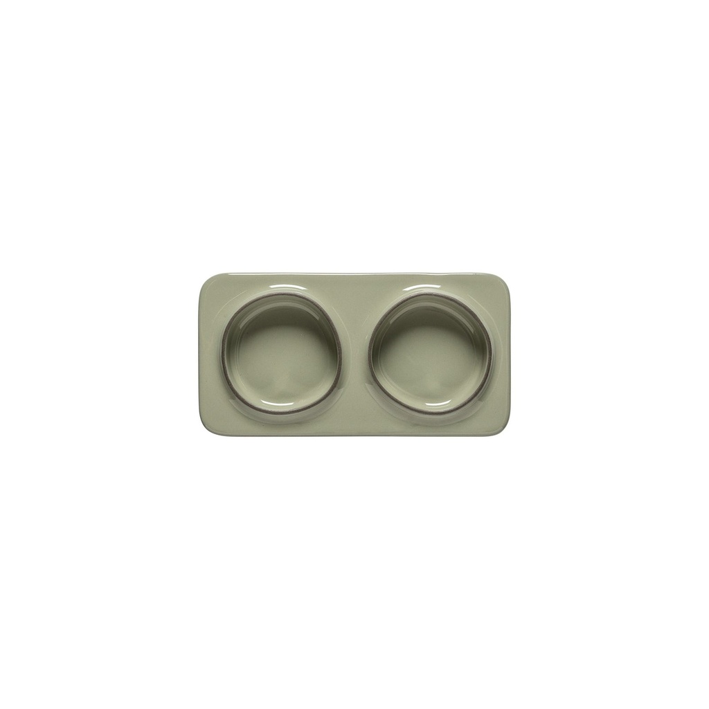 Costa Nova - Serveerplateau rechthoekig 2-vaks Ambar sage green (19 cm, 6 cl, 6 stuks)
