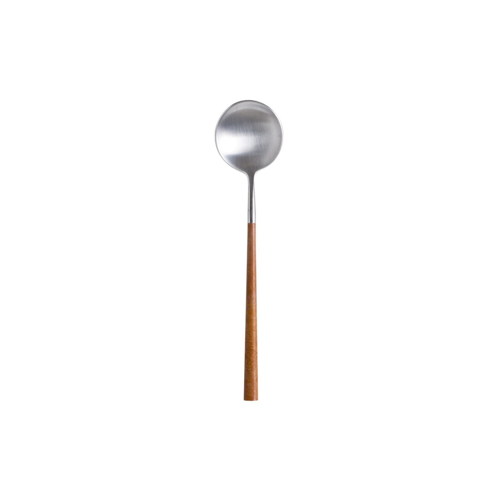 Costa Nova - Dessertlepel Mito brushed - wooden cable (16,6 cm, 12 stuks)