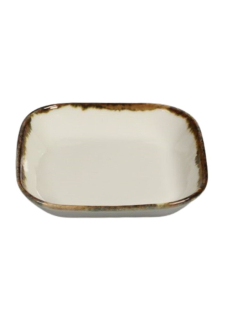 Amber vierkant bord (12 x 12 cm, 12 stuks)