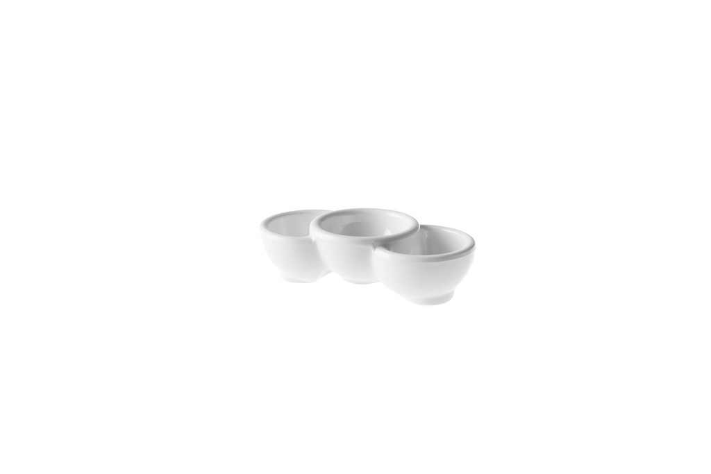 Truyts - Schaal 3-vaks melamine wit (13,5 x 13,5 cm, 12 stuks)