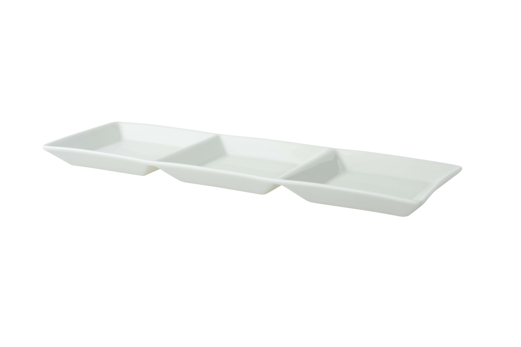 Palmer - Schaal 3-vaks Fancy Ivory porselein offwhite (32 x 10 cm, 8 stuks)