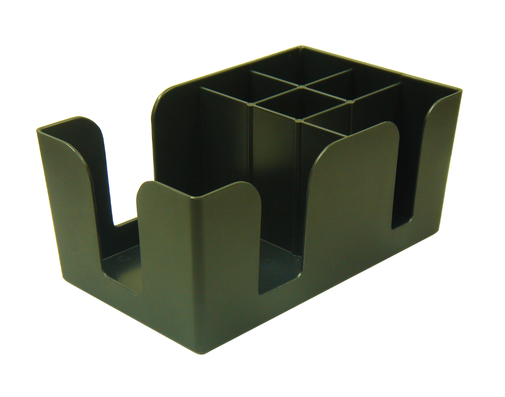 Bar Professional - Table organizer Caddy 6-vaks polyetheen zwart (15 x 24 x 11 cm, 12 stuks)