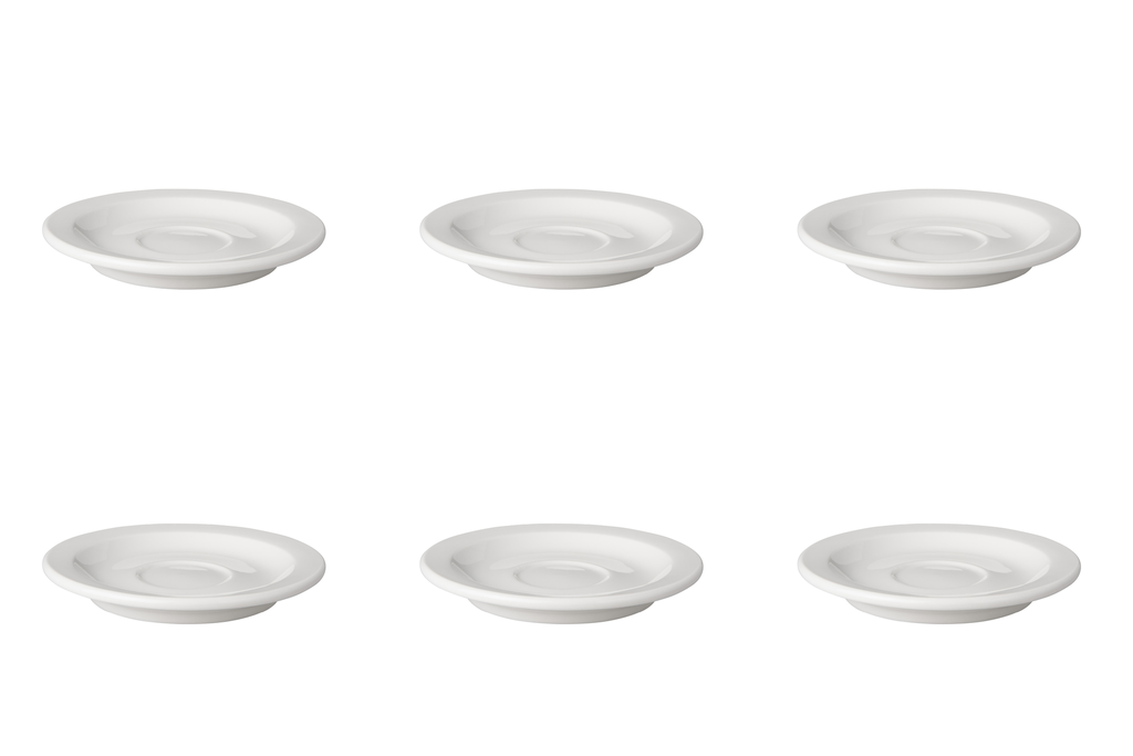 Mammoet - Schotel smalle rand Budgetline porselein wit (14 cm, 6 stuks)