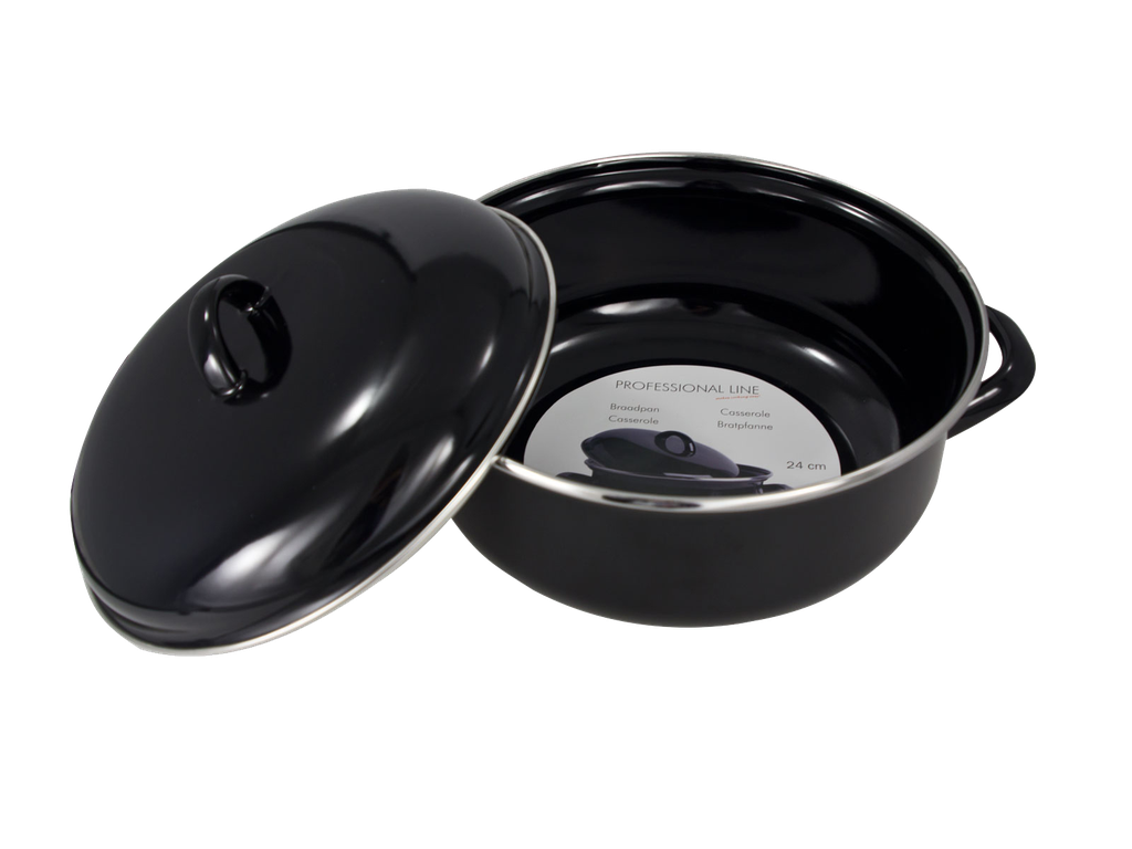 Braadpan 24 cm 3,7 l Zwart Emaille