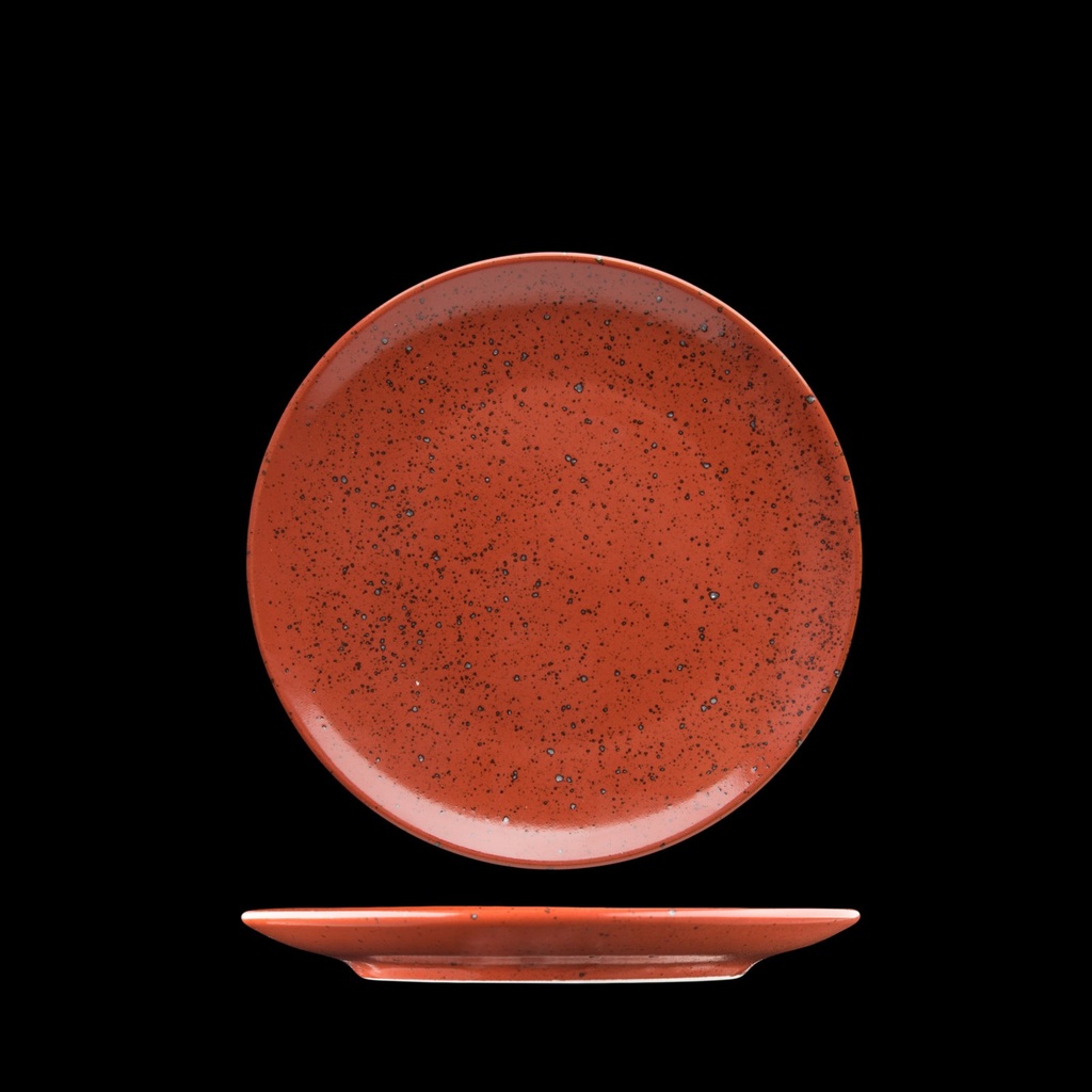 Bord coupe vlak rood (16 cm, 6 stuks)