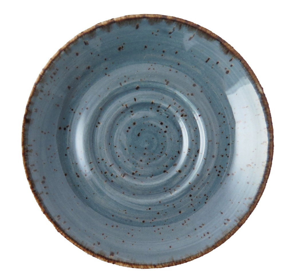 Rustic cappuccinoschotel 16 cm* blauw (24 stuks)
