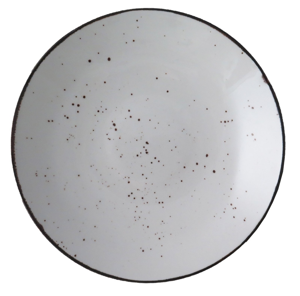 Rustic coup bord diep 25 cm wit