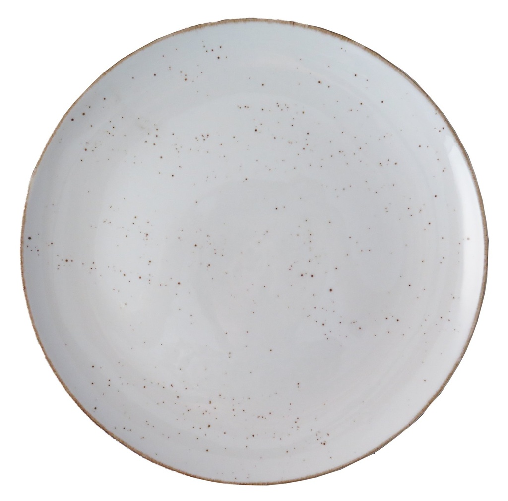 Rustic coup bord plat 17 cm wit (24 stuks)