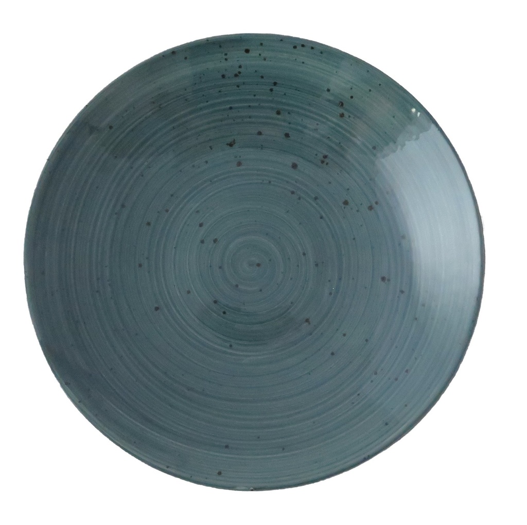 Rustic coup bord plat 19 cm blauw