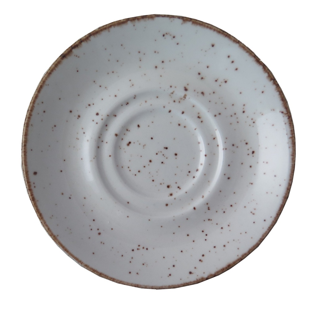 Rustic espressoschotel 12 cm wit (1 stuk)