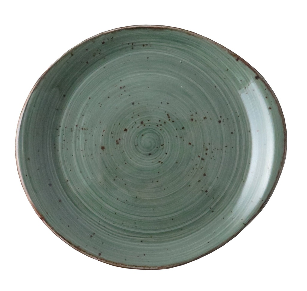 Rustic pebble bord plat 20 cm D groen (24 stuks)
