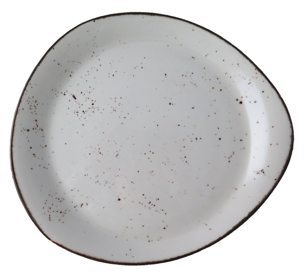 Rustic pebble bord plat 20 cm wit (24 stuks)