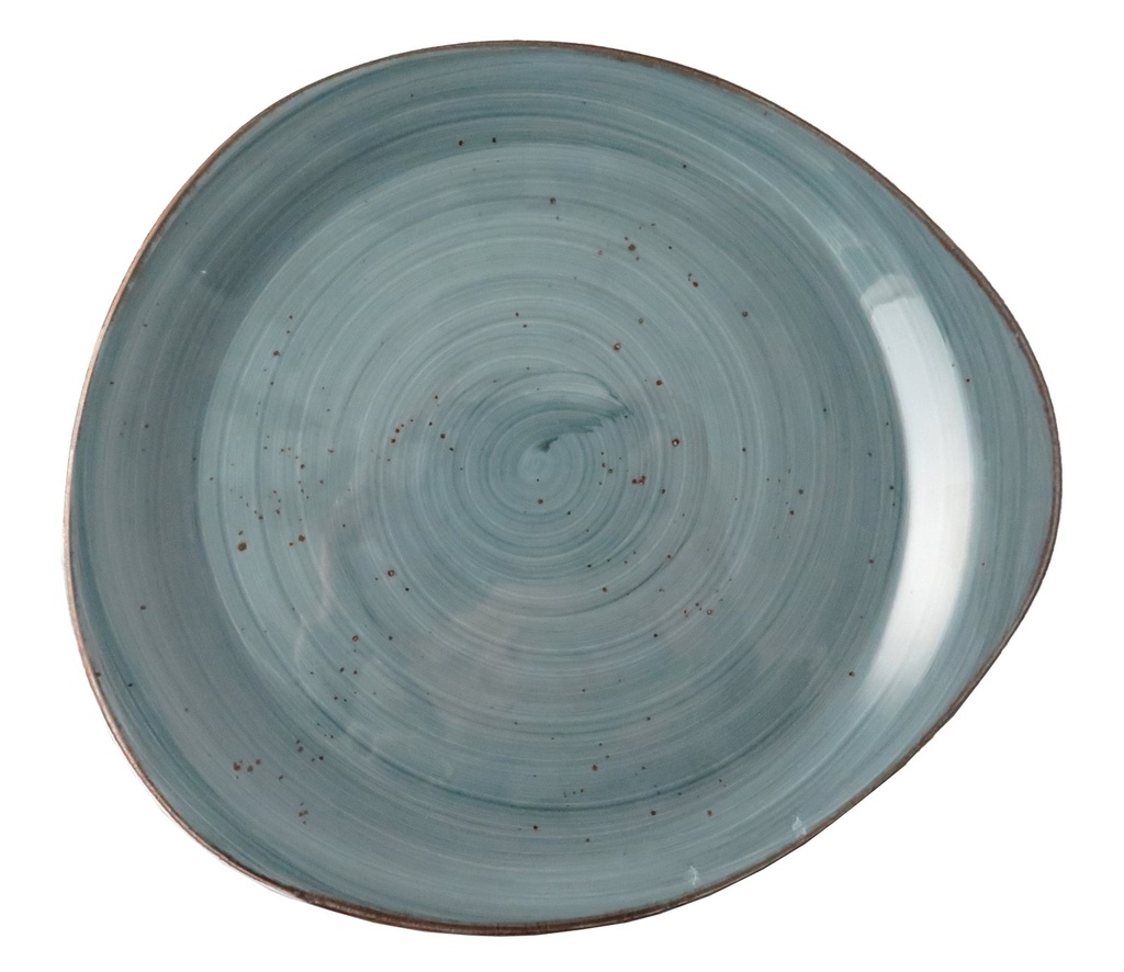 Rustic pebble bord plat 31 cm blauw (12 stuks)