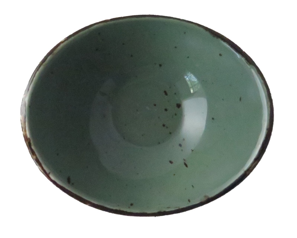 Rustic salsa schaal ovaal 10 cm D groen (24 stuks)