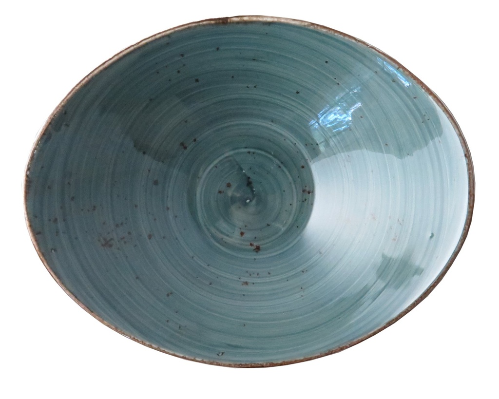 Rustic salsa schaal ovaal 18 cm blauw (24 stuks)