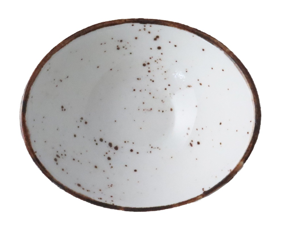 Rustic salsa schaal ovaal 18 cm wit (24 stuks)