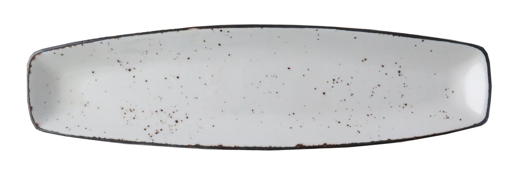rustic schaal curve 36 x 9,5 cm wit (12 stuks)