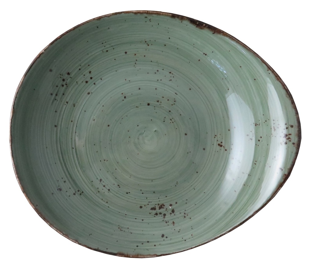 rustic schaal ovaal 32,5 x 23,5 cm D groen (12 stuks)