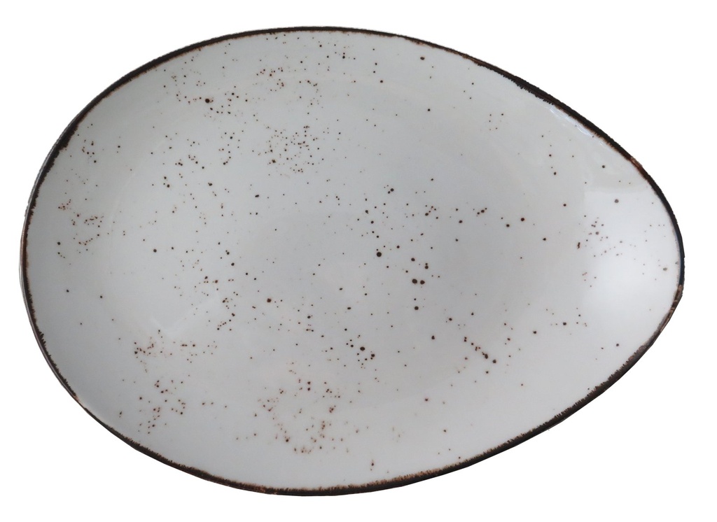 rustic schaal ovaal 32,5 x 23,5 cm wit (12 stuks)