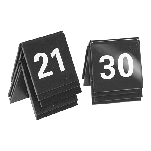 Tafelnummer set 21-30 zwart