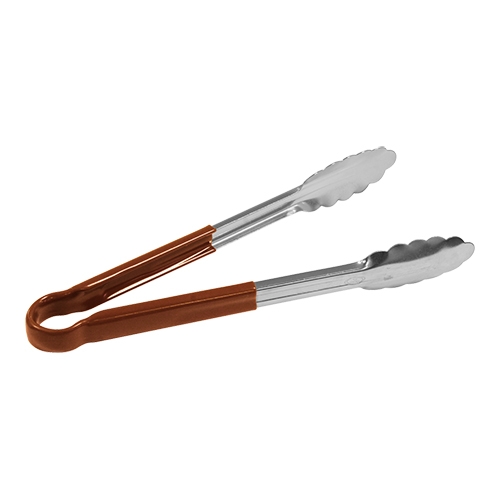 serveertang 30cm rvs/bruin