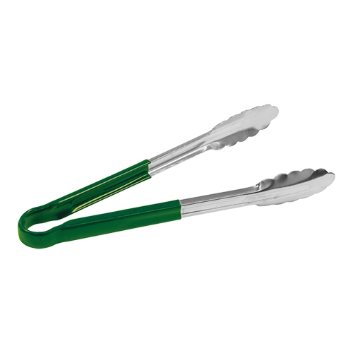 serveertang 30cm rvs/groen