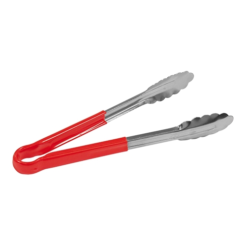 serveertang 30cm rvs/rood