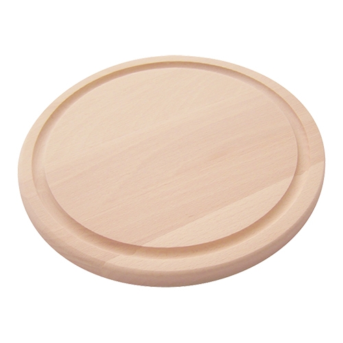 snijplank hout,rond,geul,25cm