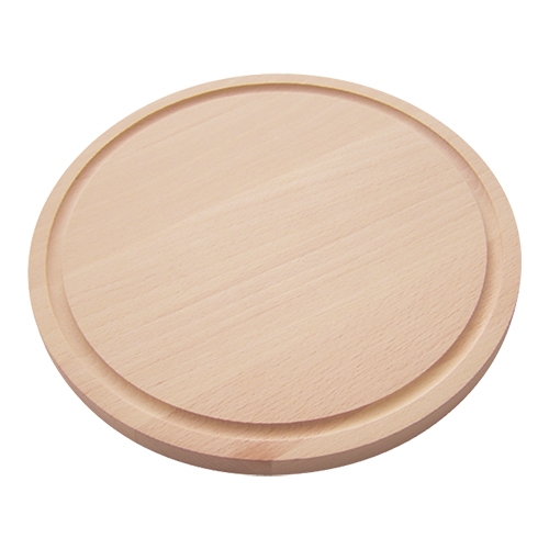 snijplank hout,rond,geul,28cm