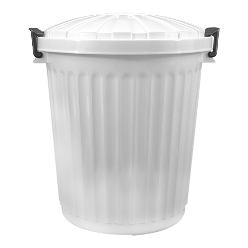 afvalvat m/deksel wit 43L.
