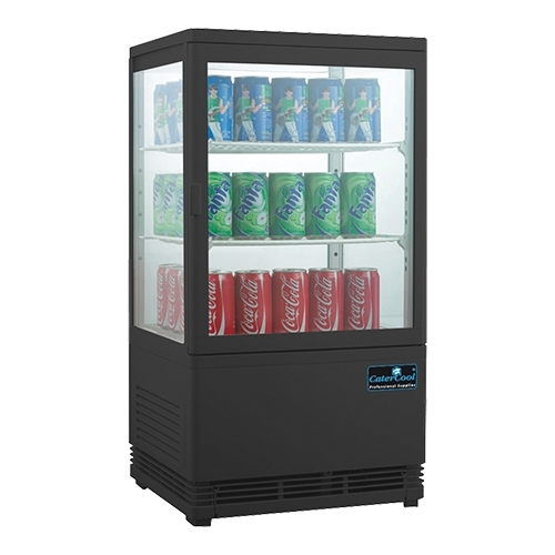 opzetkoelvitrine zwart 58l.